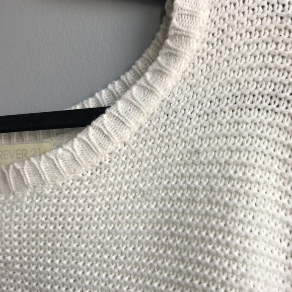 Forever 21 Oversized White Knit Sweater - Picture 2 of 5